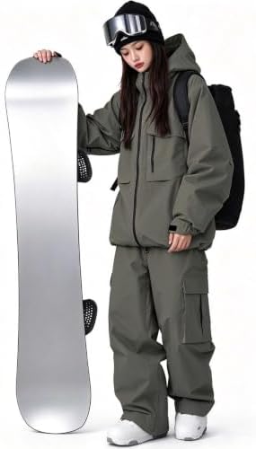 Women's Snow Snowboard Suits Insulated Snowsuits Baggy Ski Jacket and Pants