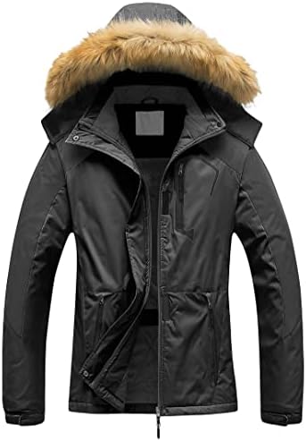 Pursky Women's Waterproof Ski Jacket Winter Snow Coats Fur Hooded Raincoat Parka