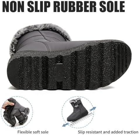 WYGRQBN Women's Winter Snow Boots Waterproof Non Slip Warm
