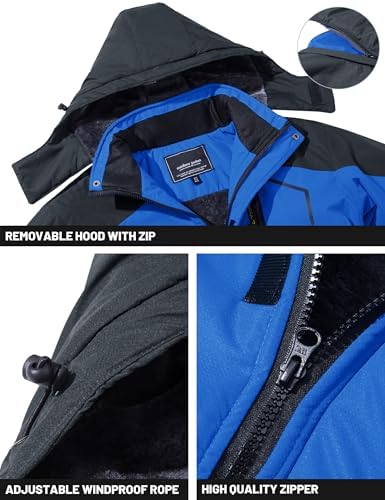 TACVASEN Men's Winter Skiing Jackets Waterproof Thermal Snowboard Coats