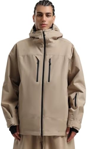 GSOU SNOW Snowboard Jacket Men Baggy Ski Jacket Waterproof Snow Coat Insulated Hooded Clothes for Winter Outdoor