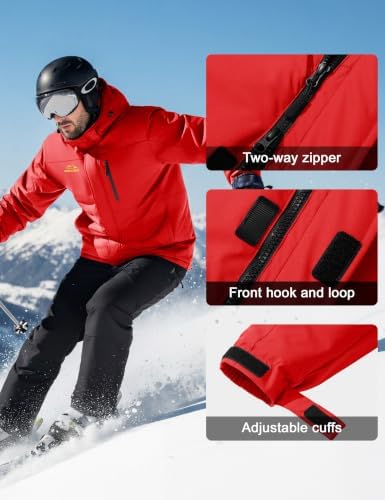 MAGCOMSEN Men's Winter Ski Jacket Waterproof Snow Fleece Lined Warm Coats
