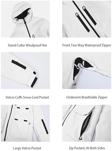 GSOU SNOW Mens Baggy Snowboard Jacket Snow Ski jacket Waterproof