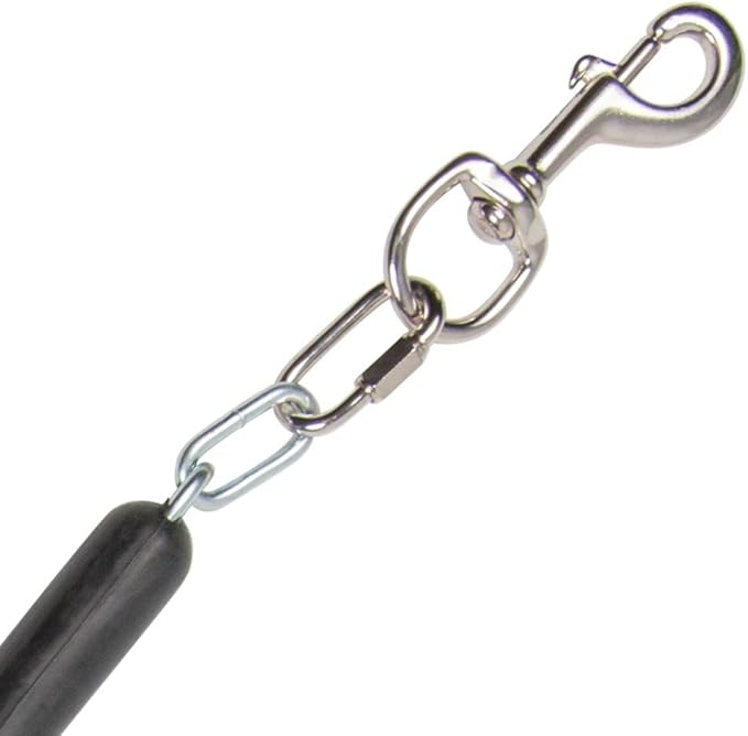 Dura-Tech Horse Cross Tie | 33-75 Inch Adjustable Length | Quick Release Panic Snap | Chew-Resistant Rubber Section | Converts to Trailer Tie