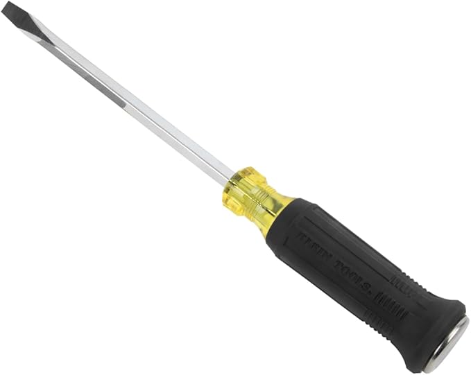 Klein Tools 85442DD Screwdriver Set, Demolition Screwdriver, 1/4-Inch and 5/16-Inch Keystone Tips with Plated Metal Strike Cap, 2-Piece