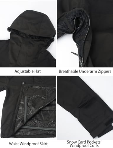 GSOU SNOW Mens Snowboard Jacket Snowboarding Ski Jacket Pullover Waterproof