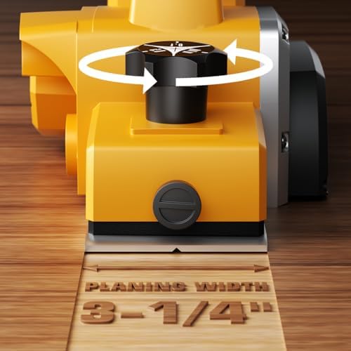 Electric Hand Planer Compatible with Dewalt 20V Battery 3-1/4" Wid 2mm Dep