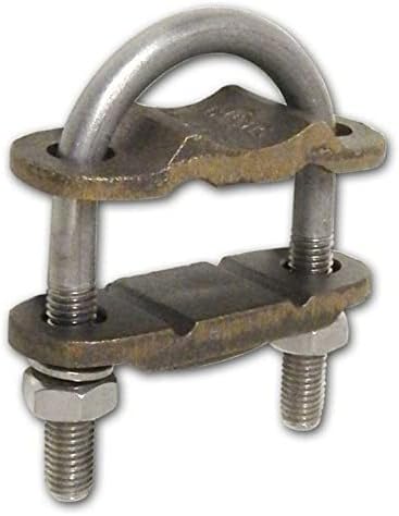 Morris 91752 Copper U Bolt Ground Clamp with 2 Conductors, Number 4-250 MCM Wire Range and 1" Pipe Size, 2-Pack