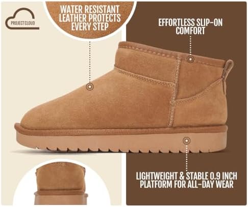 Project Cloud 100% Genuine Leather Womens Boots Ankle Boots for Women Shoes