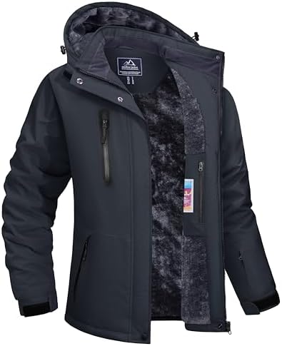 TACVASEN Women's Waterproof Winter Jacket Ski Hooded Insulated Jacket Fleece Warm Snow Outdoor Rain Windbreaker