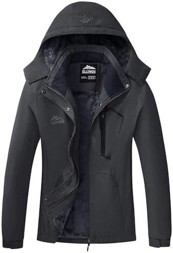 ELLSWOS Womens Winter Coats Waterproof Ski Jacket Warm Snow Raincoat