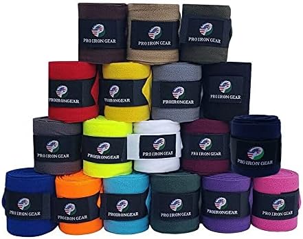Horse Fleece Wraps Bandages/Polo Wraps/Stable Wraps Equestrian Leg Wraps Set of 4 Equestrian Boot Protection (White)