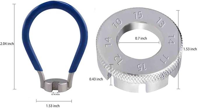 Bike Spoke Adjustment Wrench Bicycle Rim Truing Tool Set of 2 (Silver and blue)