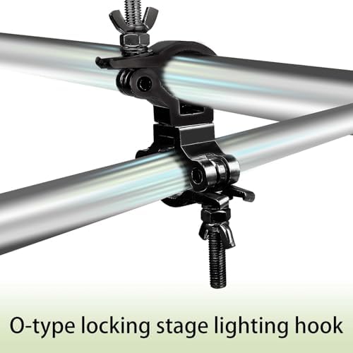 Lighting Truss Swivel Coupler Clamps for Lights, Quick Release Dual Head Truss O Clamp, 35mm-45mm(1.38in-1.77in) Dual Swivel Tube Clamp, Wrap Around Pipe Clamp Mounting Bracket(Black-4Pack)