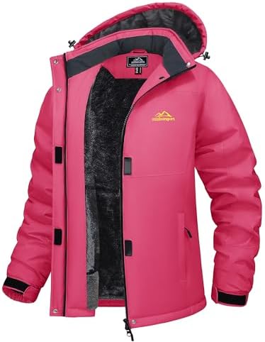 MAGCOMSEN Women's Winter Coats Waterproof Ski Snow Warm Fleece Lined Jacket