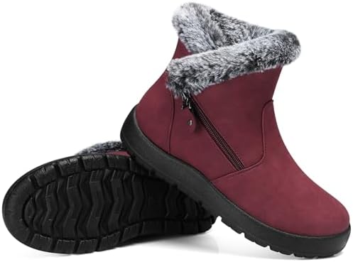 SHIBEVER Winter Snow Boots for Women: Waterproof Ankle Warm Fur Lined Boot