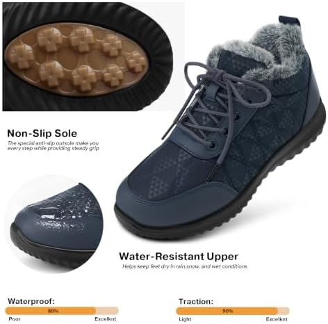 SHIBEVER Winter Snow for Boots Women: Warm Ankle Boots Non-Slip Traction