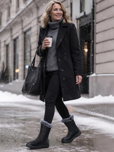 SHIBEVER Women Winter Snow Boots: Waterproof Fur Insulated Warm Ankle Boot