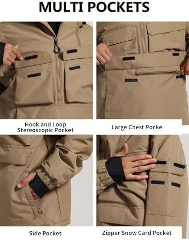 GSOU SNOW Men Snowboard Jacket Ski Snow Jacket Pullover Waterproof