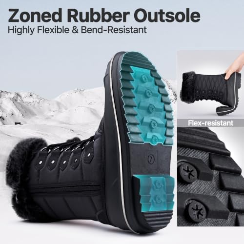 FREE SOLDIER Women's Winter Snow Boots Waterproof Shell