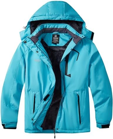 wantdo Women's Plus Size Ski Jacket Waterproof Winter Coat Snow Jacket Hood