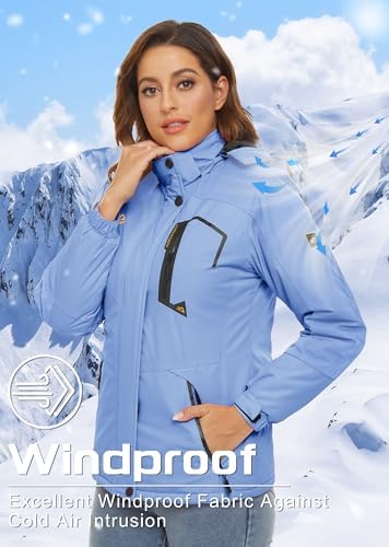 TACVASEN Women's Winter Coats Waterproof Snow Ski Jacket Warm Fleece