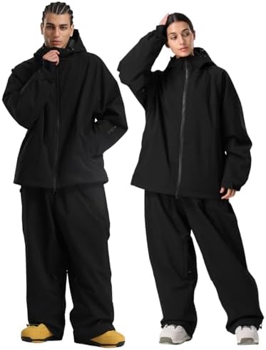 GSOU SNOW Mens Womens Snow Ski Jacket Baggy Snowboard Waterproof Insulated