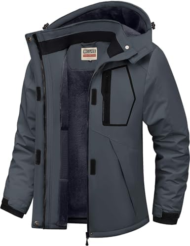 WULFUL Women's Waterproof Ski Jacket Warm Winter Coats Windproof Winter Jackets for Women Fleece Lined Windbreaker with Hood