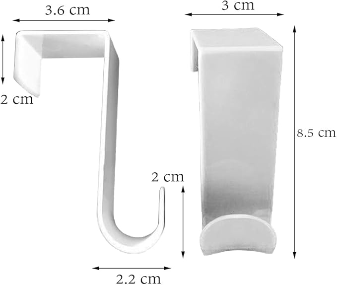 1st Choice Over The Door Hooks 4 Pcs, Z-Shaped Door Hanger Hook Reversible Sturdy Over Door Hooks Fits The 1 3/8” and 1 3/4” Door Widths, Plastic Door Hook Hanger, Towels,White