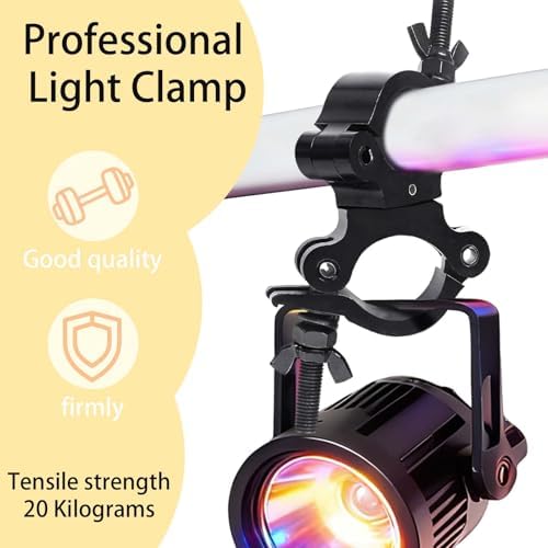 Stage Light Clamps, Lighting Truss Swivel Coupler Clamps for Dj light, 40mm-52mm Dual Swivel Tube Clamp, Type-O Clamp Used for Par Light, Spotlight and Moving Head(Black)