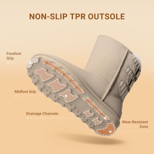 DREAM PAIRS Women's Mid Calf Winter Snow Boots