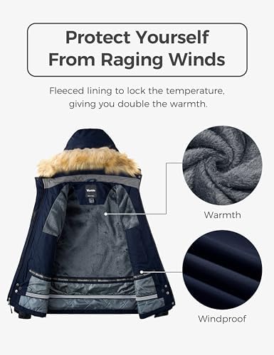 Wantdo Womens Ski Jacket Waterproof Winter coat Snowboard Jacket Snow Parka
