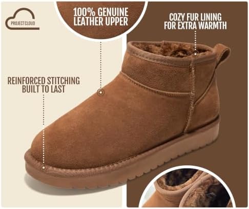 Project Cloud 100% Genuine Leather Womens Boots Ankle Boots for Women Shoes