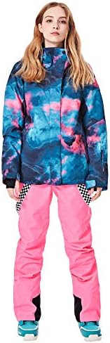 Women's Ski Jackets and Pants Set Windproof Waterproof Insulated Snowsuit Winter Warm Snowboarding Snow Coat
