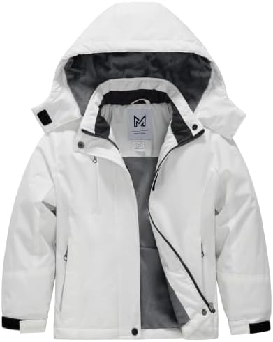 KVE Girls' Ski Jacket Waterproof Hooded Insulated Winter Coat