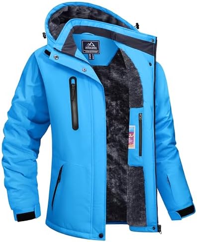 TACVASEN Women's Waterproof Winter Jacket Ski Hooded Insulated Jacket Fleece Warm Snow Outdoor Rain Windbreaker