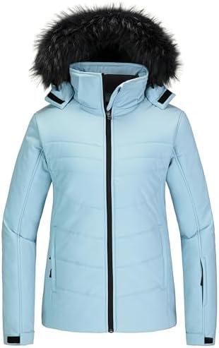 Women's Ski Jacket Waterproof Warm Puffer Thick Hooded Winter Coat
