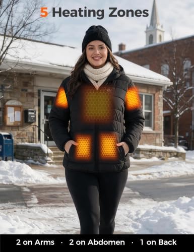 wantdo Heated Jackets for Women Plus Size Heated Coats with Battery Pack