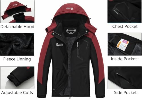 MOERDENG Women's Ski Jacket Warm Winter Coat Snowboarding Jacket