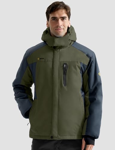 GEMYSE Men's Winter Ski Jacket Waterproof Snow Coat with Detachable Hood