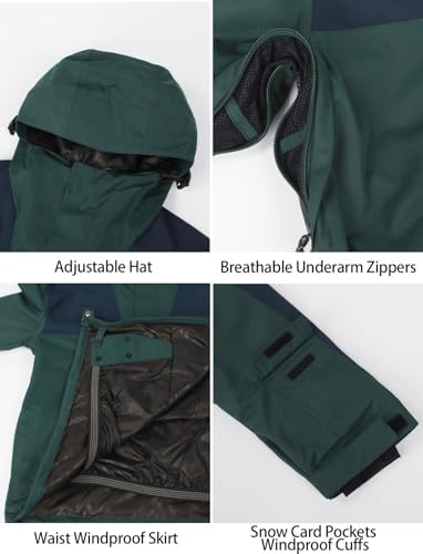 GSOU SNOW Mens Snowboard Jacket Snowboarding Ski Jacket Pullover Waterproof