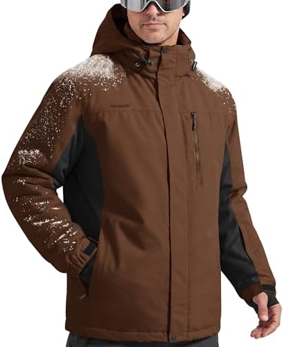 FREE SOLDIER Men's Winter Ski Snow Jacket Warm Fleece Lined Coats