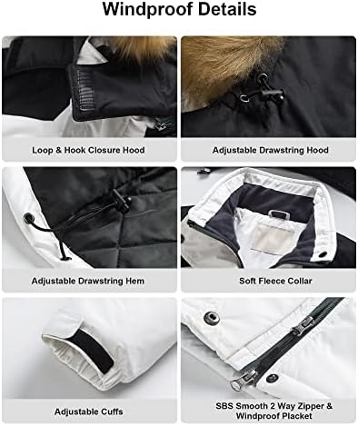 Pursky Women's Waterproof Ski Jacket Winter Snow Coats Fur Hooded Raincoat Parka