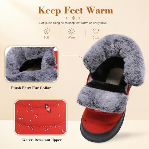 LeIsfIt Women's Winter Boots Faux Fur Lined Warm Ankle Booties