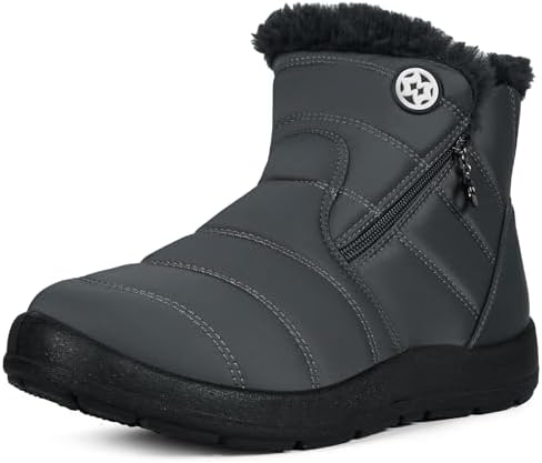 Eagsouni Snow Boots for Women Winter Waterproof Warm Zip Ankle Boots