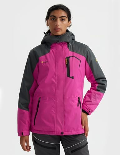 GEMYSE Women's Waterproof Ski Jacket Warm Winter Coat with Detachable Hood