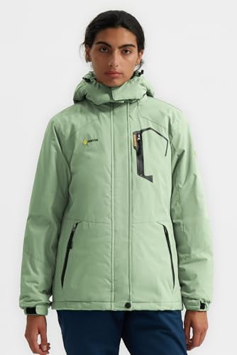 GEMYSE Women's Waterproof Ski Jacket Warm Winter Coat with Detachable Hood