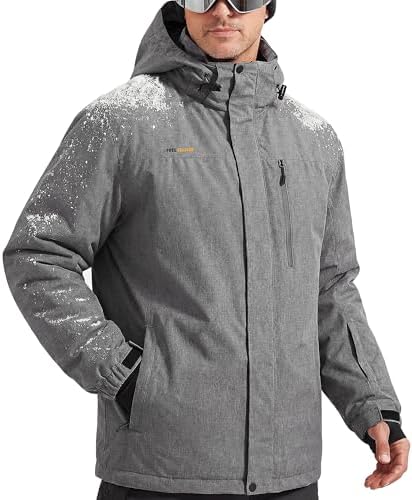 FREE SOLDIER Men's Winter Ski Snow Jacket Warm Fleece Lined Coats