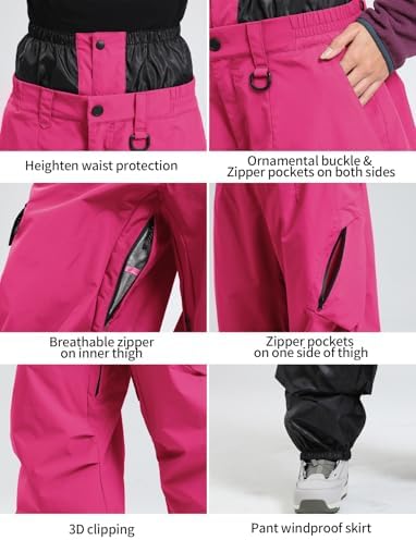 GSOU SNOW Womens Ski Jacket and Pants Set Baggy Snowboard Jacket Snow Suit
