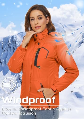 TACVASEN Women's Winter Coats Waterproof Snow Ski Jacket Warm Fleece